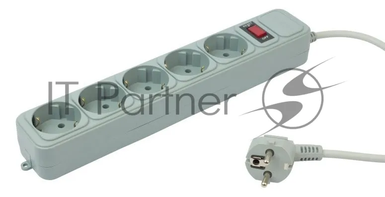 Сетевой фильтр PC PET AP01006-5-GR с 5 розетками и кабелем метров