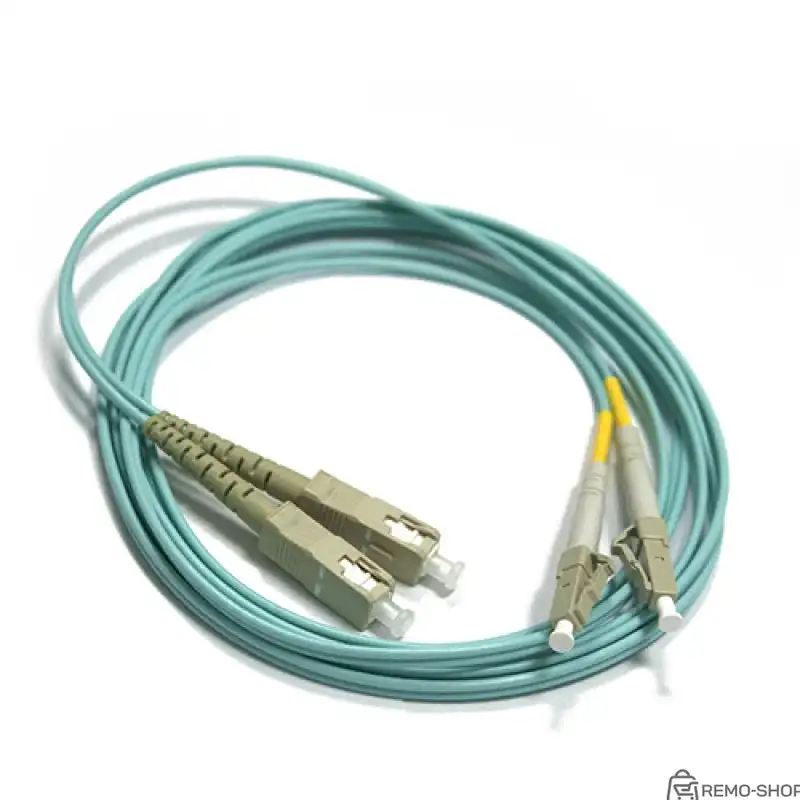 Оптический патч-корд LANMASTER LC-ST OM3 2.0 м, дуплексный