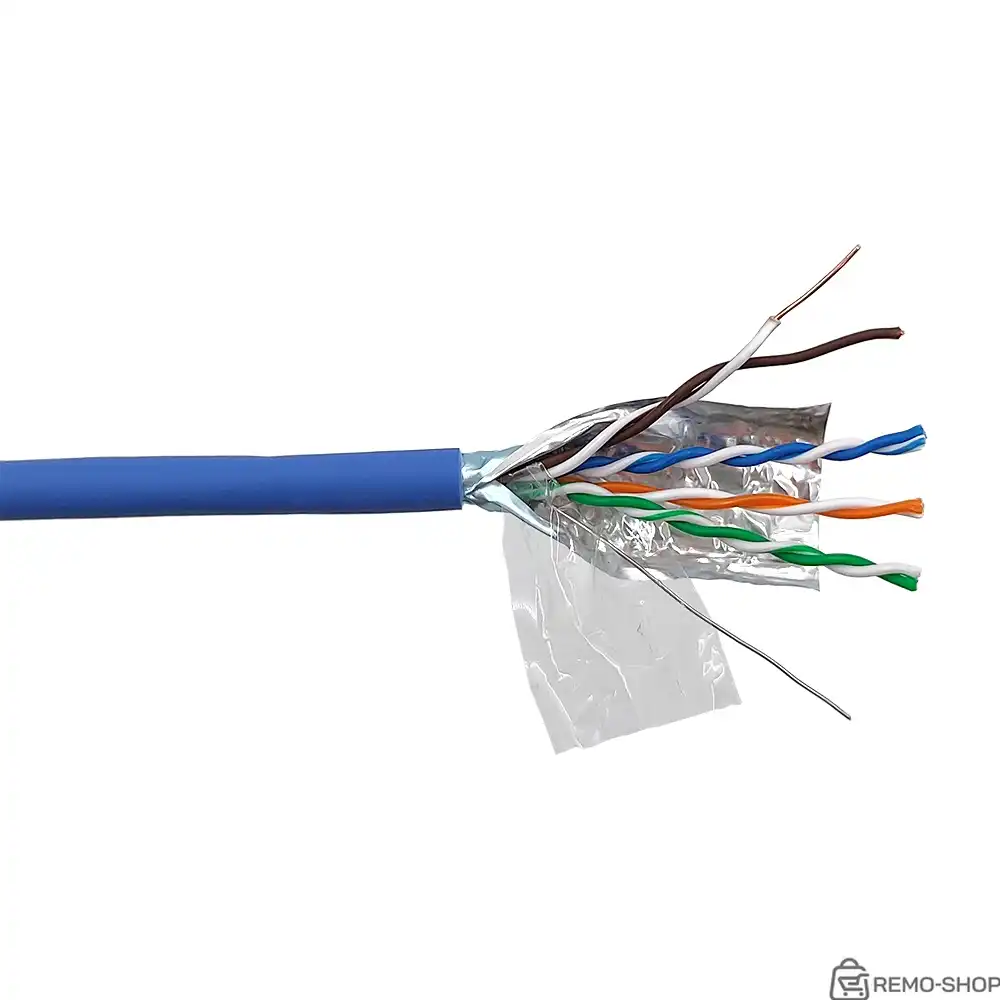 Кабель сетевой LANMASTER Cat.6 F/UTP, 4 пары, синий, 305 м