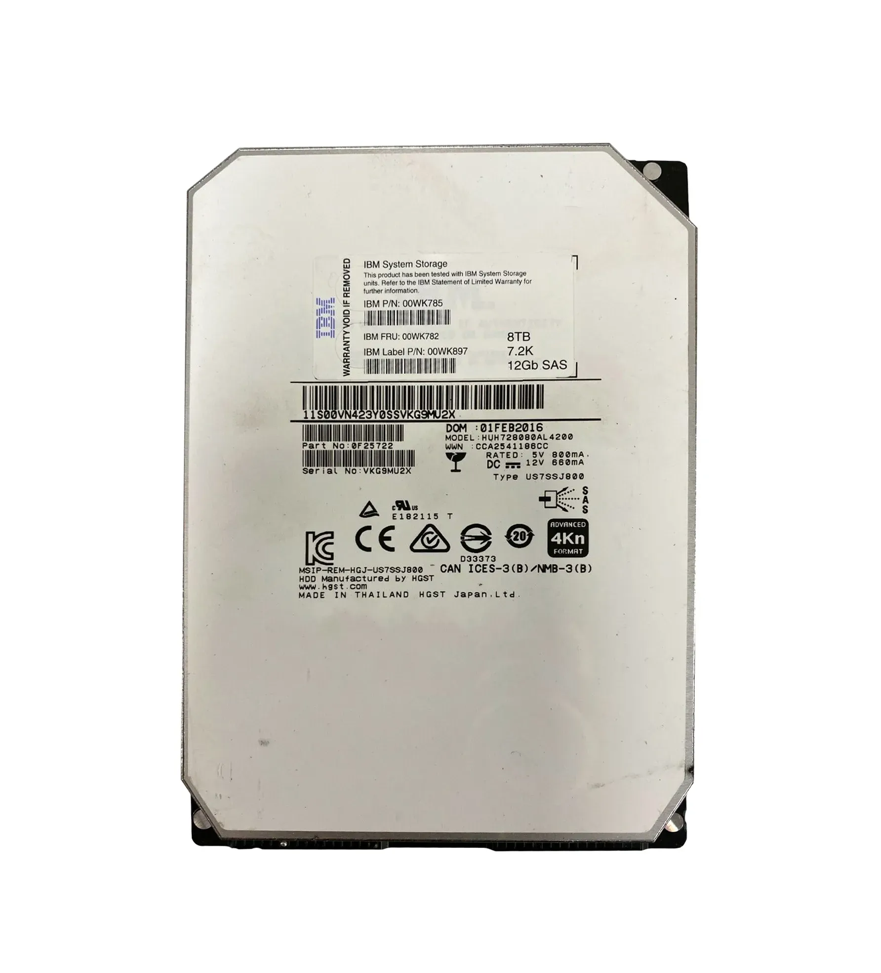 Жесткий диск IBM 8 ТБ 7200 об/мин 12G SAS 3,5" фото 2