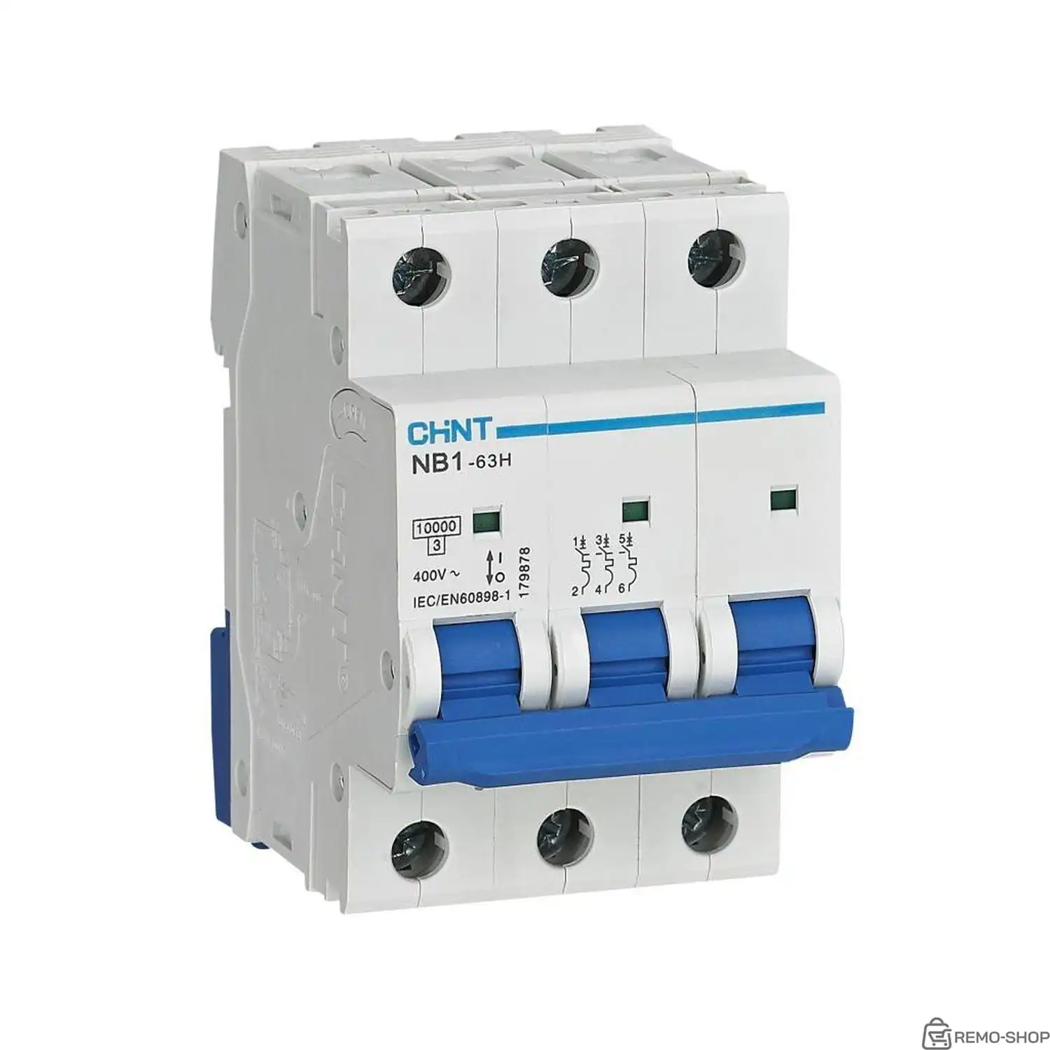 Автоматический выключатель модульный 3-полюсный 63А C 10кА фото 2