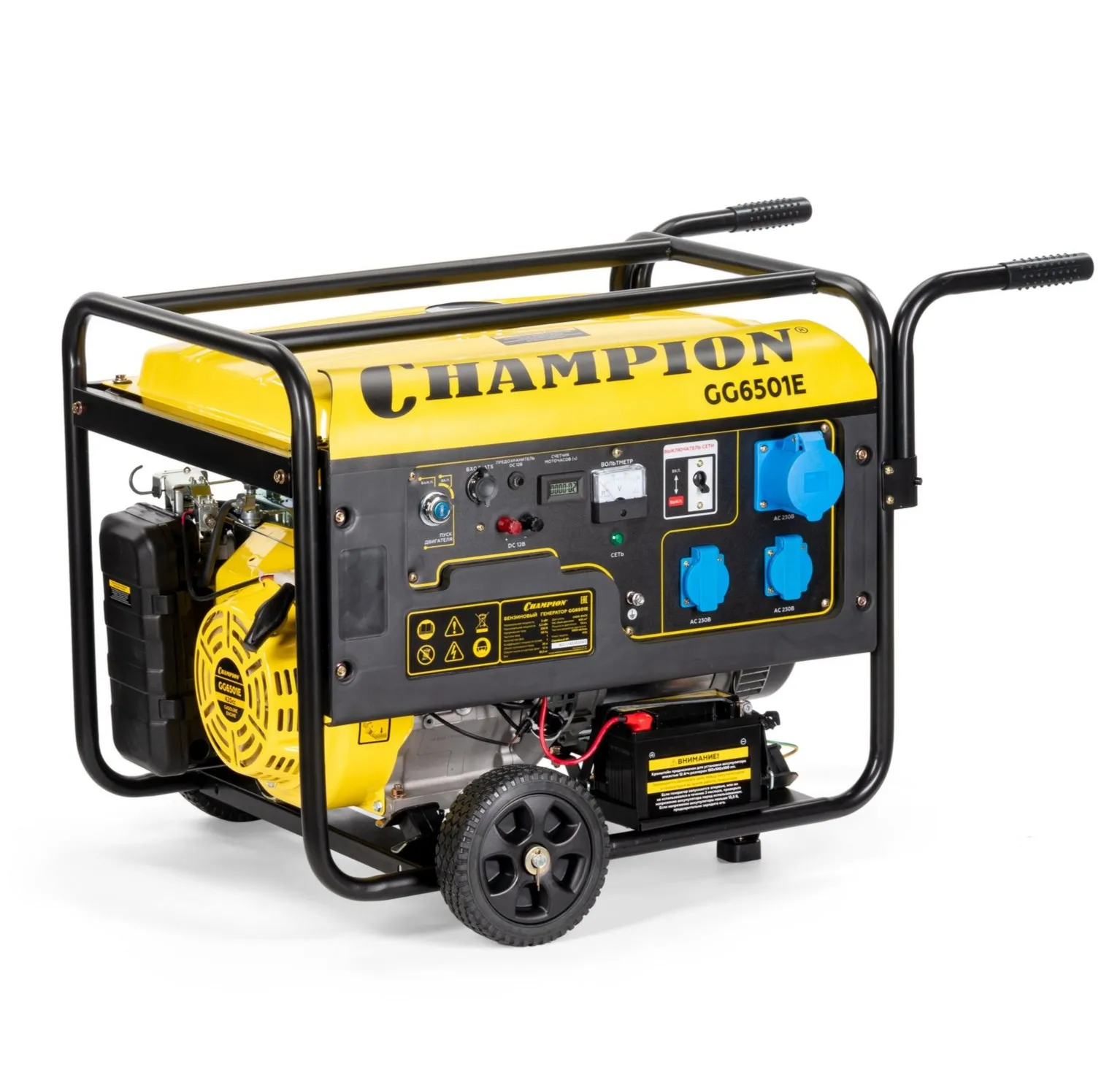 Генератор бензиновый Champion GG6501E+ATS (5/5,5 кВт, 16 л.с., 12 В)