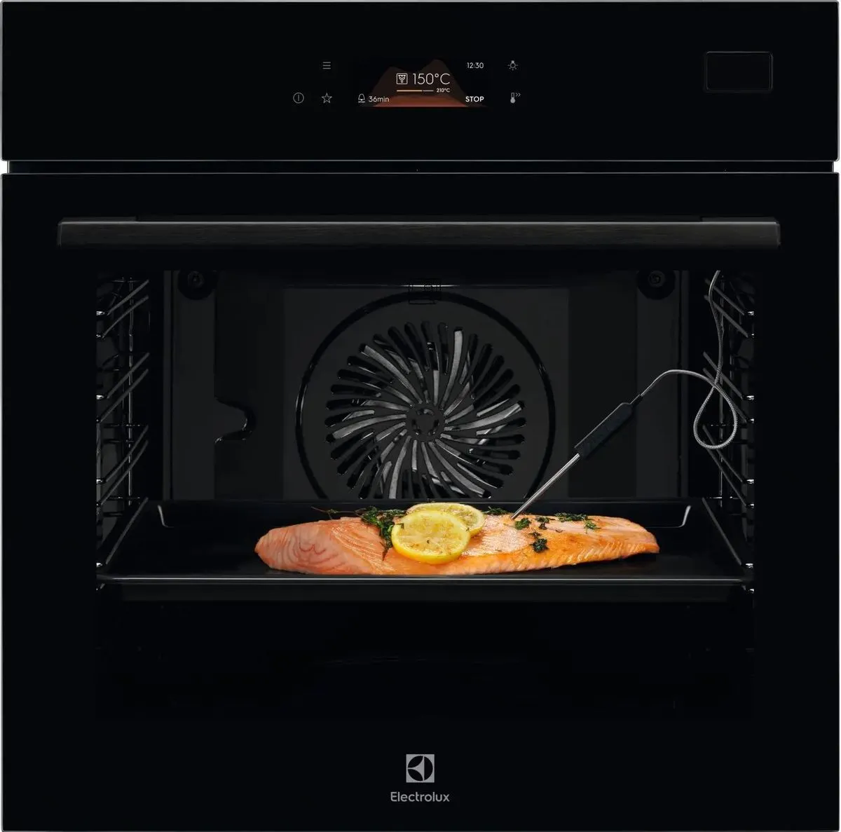 Встраиваемые электрические духовки ELECTROLUX/ электрический духовой шкаф с конвекцией, приготовление на пару, объем 70 л, 22 режима, автопрограммы, очистка паровая, направляющие проволочные + телескопические (1 уровень), термощуп