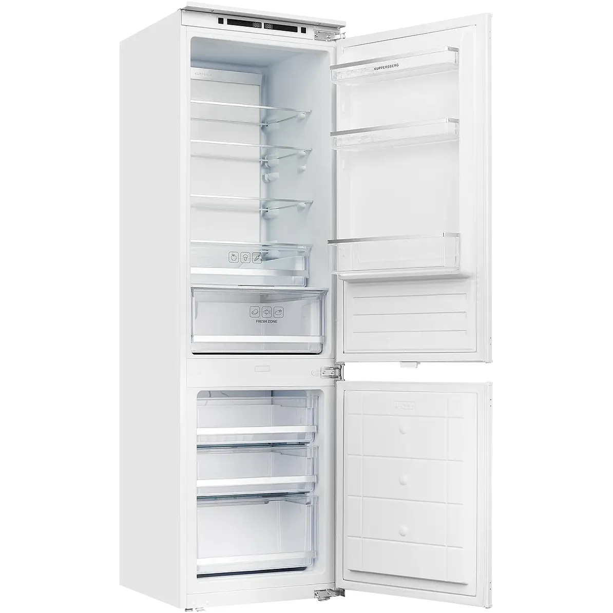 Встраиваемый холодильник Kuppersberg/ KITCHEN RETAIL / Встраиваемый холодильник Kuppersberg, High-Tech, объем 237 л, скользящий фасад, электронное управление, No Frost, антибактериальный пластик, звуковой сигнал при открытой дверце, перенавешиваемые двери, LED освещение, уровень шума 41 дБ, энергоэффективность А+, цвет белый фото 3 Встраиваемый холодильник Kuppersberg/ KITCHEN RETAIL / Встраиваемый холодильник Kuppersberg, High-Tech, объем 237 л, скользящий фасад, электронное управление, No Frost, антибактериальный пластик, звуковой сигнал при открытой дверце, перенавешиваемые двери, LED освещение, уровень шума 41 дБ, энергоэффективность А+, цвет белый фото 3