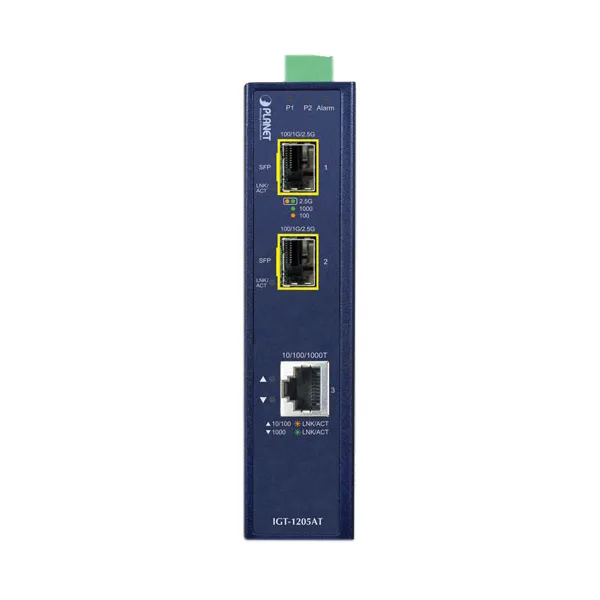 Промышленный медиаконвертер PLANET IP30 с 1 портом 10/100/1000Base-T и 2 портами 100/1000Base-X SFP фото 2