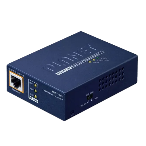 Инжектор/ PLANET POE-176-95 Single-Port 10Gbps 802.3bt PoE++ Injector (95 Watts, 802.3bt Type-4, PoH, force mode support, PoE Usage LED, 10/100/1G/2.5G/5G/10Gbps Data rate) -w/external 54V 130W AC power adapter included
