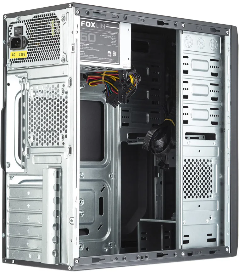Корпус c блоком питания 450 Ватт/ Case Foxline FL-815, ATX, 3x5.25EXT, 1x3.5EXT, 3x3.5INT, 2xUSB2.0, HDA, w/o FAN, w/450W ATX PSU, w/1.2m EU pwr cord