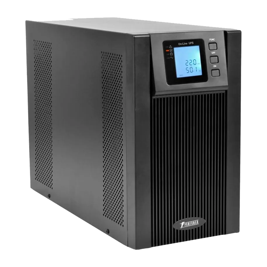 ИБП POWERMAN Online 2000, LCD, двойного преобразования, 2000ВА, 1800Вт, 8 штук IEC320 С13 с резервным питанием, USB, RS232, слот SNMP, разъем EPO, батарея 12В 9Ач 4 шт.,  1 кабель для нагрузки C13/C14, 191 х 337 х 460 мм., 19.64 кг./ UPS POWERMAN Online 2000, LCD, double conversion, 2000VA, 1800W, 8 pcs IEC320 C13 with redundant power supply, USB, RS232, SNMP slot, EPO connector, battery 12V 9Ah 4 pcs, 1 cable C13/C14, 191 x 337 x 460 mm., 19.64 kg. фото 2