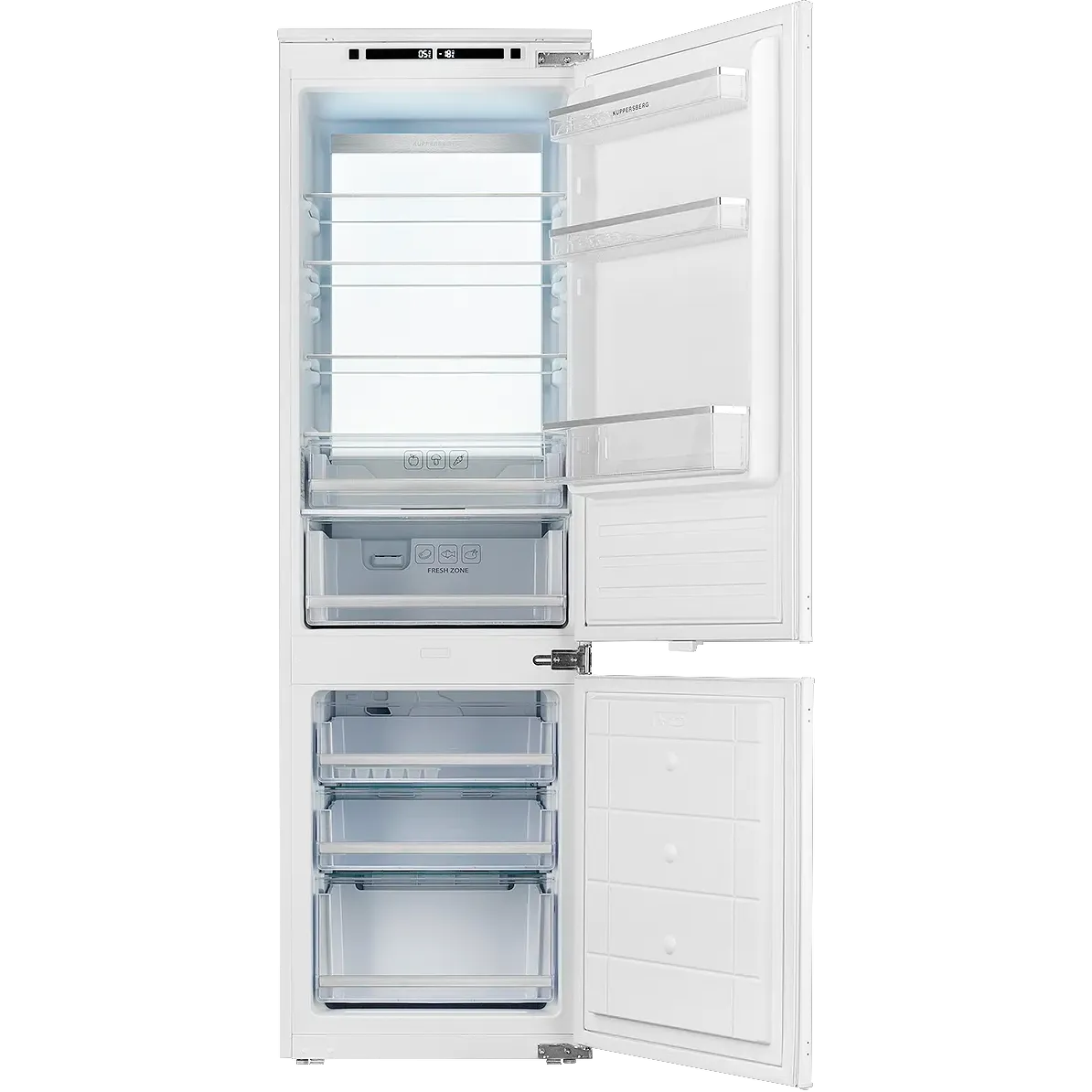 Встраиваемый холодильник Kuppersberg/ KITCHEN RETAIL / Встраиваемый холодильник Kuppersberg, High-Tech, объем 237 л, скользящий фасад, электронное управление, No Frost, антибактериальный пластик, звуковой сигнал при открытой дверце, перенавешиваемые двери, LED освещение, уровень шума 41 дБ, энергоэффективность А+, цвет белый Встраиваемый холодильник Kuppersberg/ KITCHEN RETAIL / Встраиваемый холодильник Kuppersberg, High-Tech, объем 237 л, скользящий фасад, электронное управление, No Frost, антибактериальный пластик, звуковой сигнал при открытой дверце, перенавешиваемые двери, LED освещение, уровень шума 41 дБ, энергоэффективность А+, цвет белый