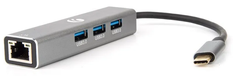 VCOM DH311A Кабель-концентратор USB 3.1 Type-Cm --> RJ-45+3port USB3.0(f)  Aluminum Shell VCOM [DH311A] [4895182246775] фото 3