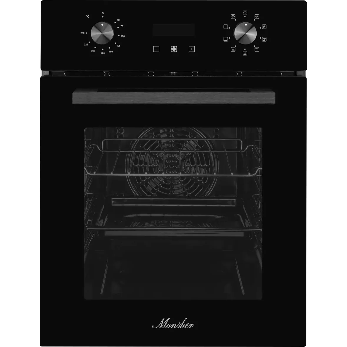 Электрический духовой шкаф Monsher/ ширина 45 см, High-Tech, 50 л, гидролизная очистка, 9 режимов, черный фото 2