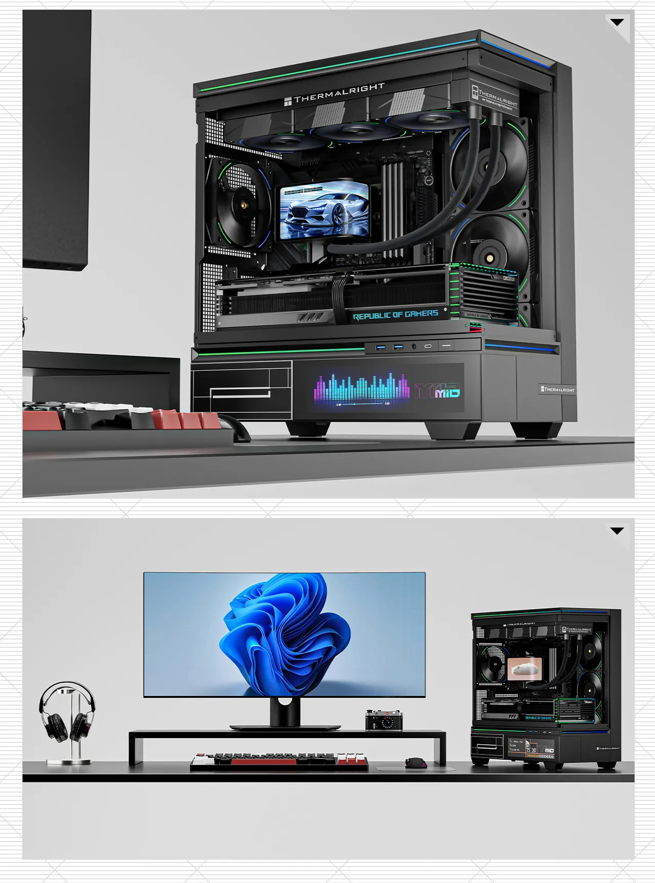 Водяное охлаждение для процессора/ Water Cooling System Thermalright Wonder Vision 360 Turbo (360mm, LED, Black, ARGB/ Fans: 3x120mm, 120.38CFM, 44.7dBA, 3000RPM/ Pump height 107mm, 6400RPM, Rad thickness 27mm/ S: 1700, 1200, 1851, 115X, 2011, 2066, AM5, AM4) фото 2