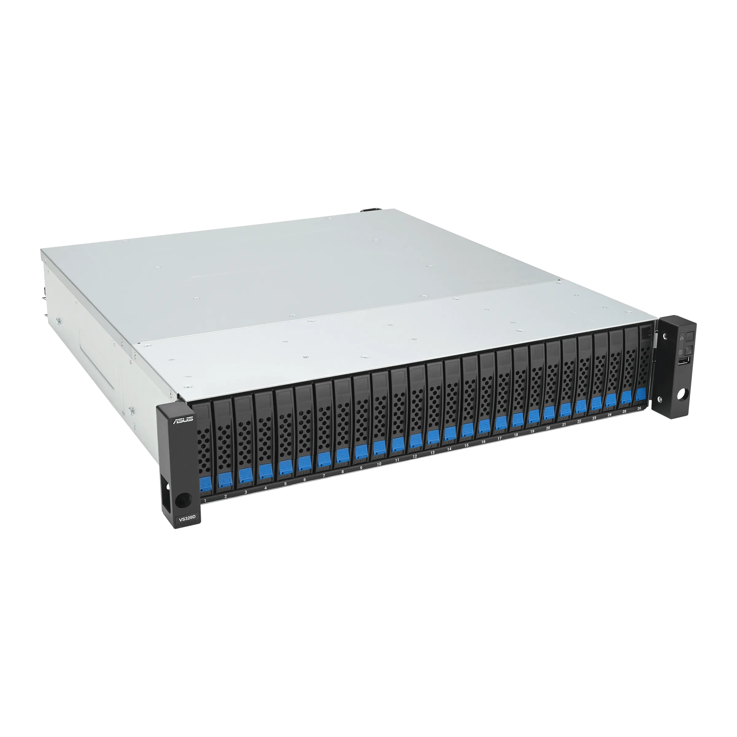 Серверная платформа/ ASUS VS320D-RS26-D1712106Z, 2U, Intel Xeon 64-bit 4-core, 4x DDR4 ECC DIMM, 26 x 2.5" SATA/SAS hsb, 1x 1GbE RJ45 LAN Port, 2x 12Gb/s SAS Wide Port, 1+1 850W фото 3