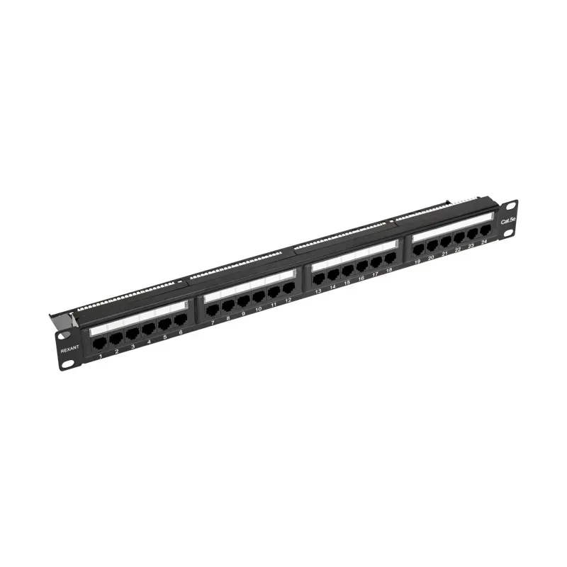 Патч-панель Rexant 24 порта CAT 5e 19" 1U с органайзером фото 2
