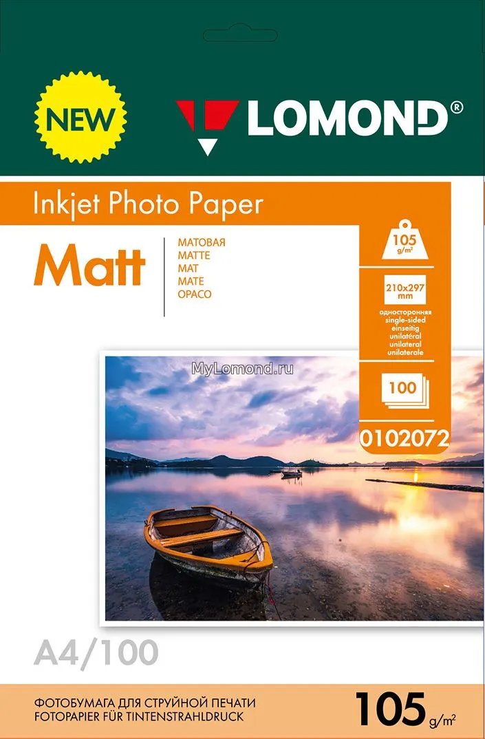 Фотобумага Lomond А4 матовая односторонняя 105 г/м² 100 листов