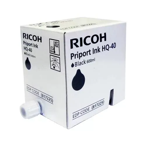 Чернила для дупликатора Ricoh HQ40 черный (5×600 мл) фото 2