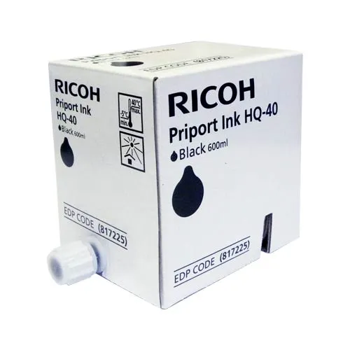 Чернила для дупликатора Ricoh HQ40 черный (5×600 мл) фото 3