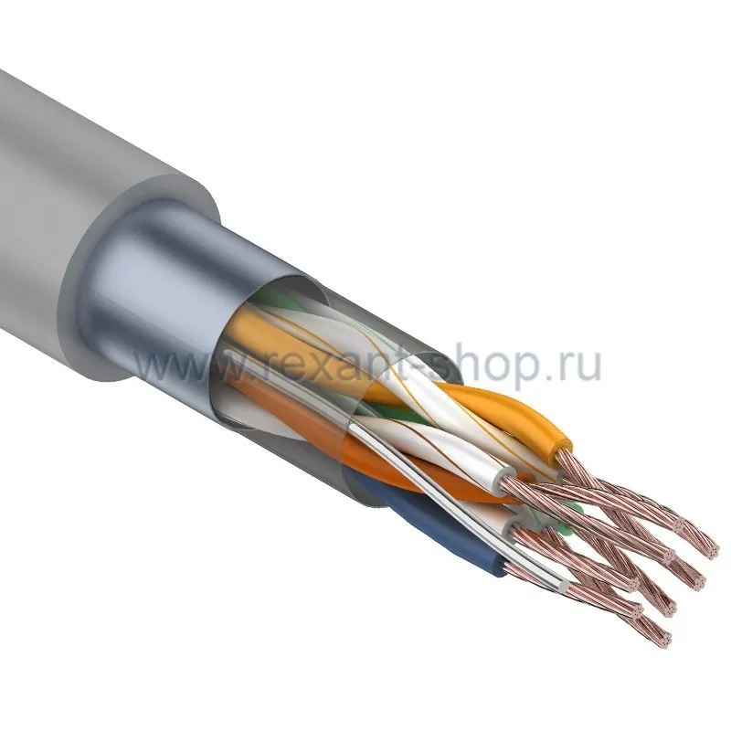 Витая пара Rexant CAT 5e F/UTP 24AWG серая 305 м фото 2