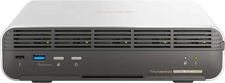 Сетевое хранилище без дисков/ SMB QNAP TBS-h574TX-i3-12G 5-bay E1.S or M.2 2280 PCIe NVMe, Intel Core i3-1320PE 8C(4P+4E)/12T up to 4.50GHz, 12 GB RAM, 1 x 10 GBASE-T, 2xUSB 3.2 Gen 1 port, 1xUSB 2.0 port, HDMI Output