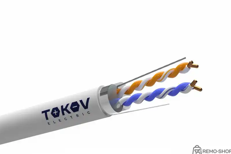 Кабель витая пара F/UTP категории 5E, 4 жилы, серый