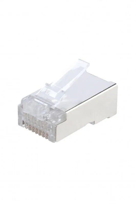 Разъем RJ45 8P8C экранированный категория 6, универсальный, упаковка 100 шт