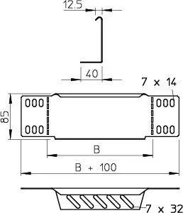 Переходник-заглушка для кабельного лотка 100х85 мм OBO 7110103