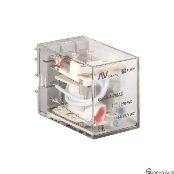 Промежуточное реле ПР-102, 5А, 24В DC, 2 переключающих контакта, с LED-индикацией фото 2