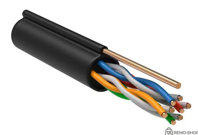 Кабель витая пара F/UTP категории 5E для наружной прокладки, 4 пары, черный фото 3