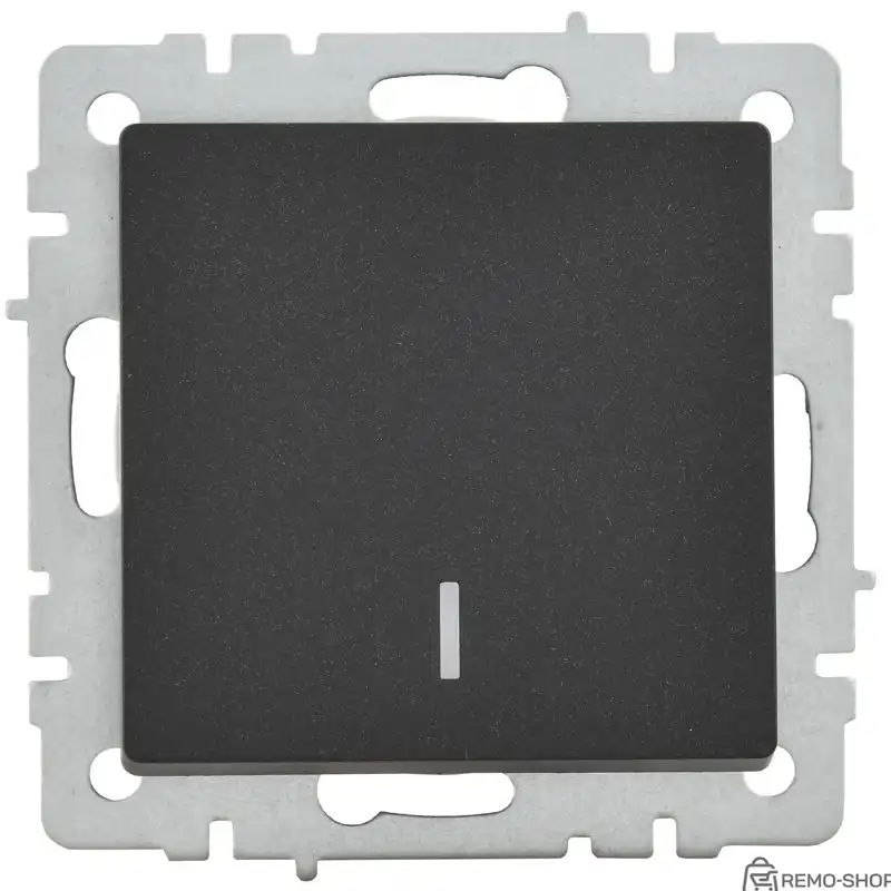Выключатель одноклавишный скрытой установки с индикацией, черный, 10А, 230В фото 2