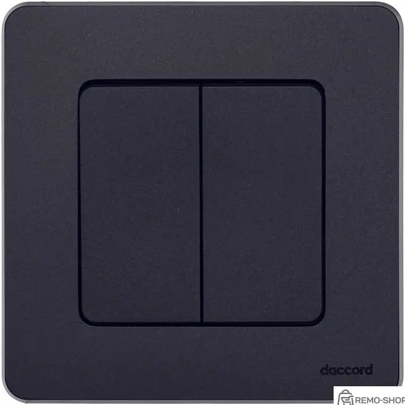 Выключатель двухклавишный скрытого монтажа Inspiria, антрацит фото 2