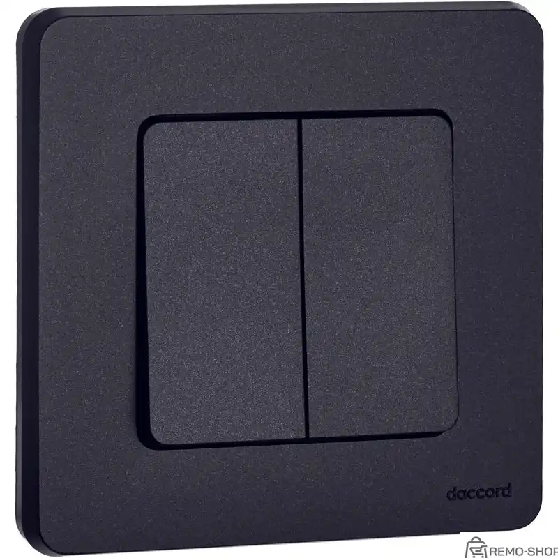 Выключатель двухклавишный скрытого монтажа Inspiria, антрацит фото 3