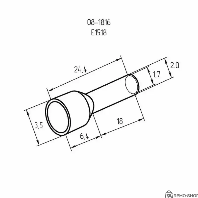 Наконечник штыревой втулочный изолированный НШВИ F-18мм 1.5 кв.мм черный фото 2