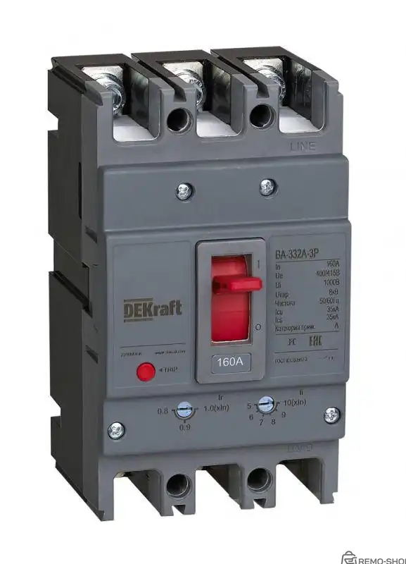 Автоматический выключатель 3-полюсный 80А 35кА DEKraft ВА-332А